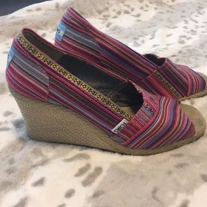 Toms Wedges - Great condition, worn once